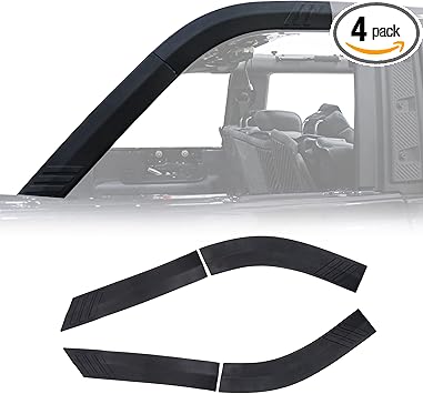 D-Pillar Roll Bar Padding Protector Cover Compatible with 2021 2022 2023 2024 2025 New Ford Bronco 4 Door Roll Cage Edge Paint Protection Guard Prevent Scratching Exterior Accessories 4 Pack